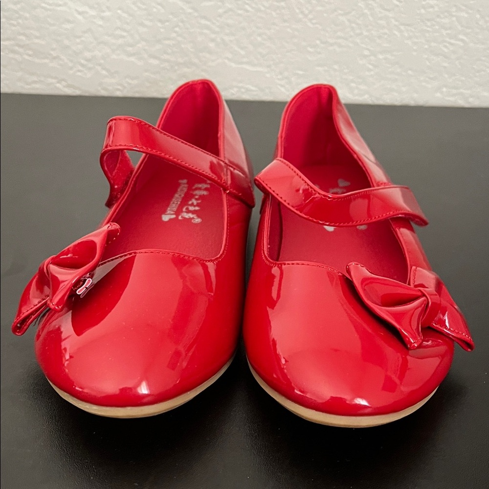 Charming Red Kids Dress Shoes with Bow